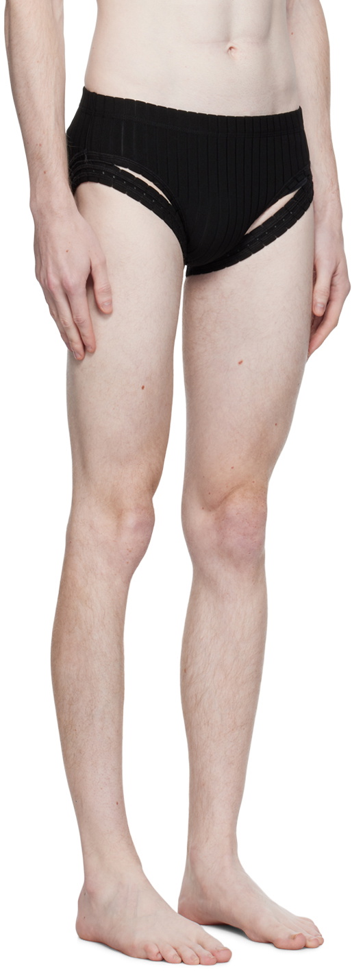 Parnell Mooney Black Ribbed Swim Briefs