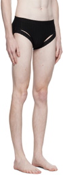 Parnell Mooney Black Ribbed Swim Briefs