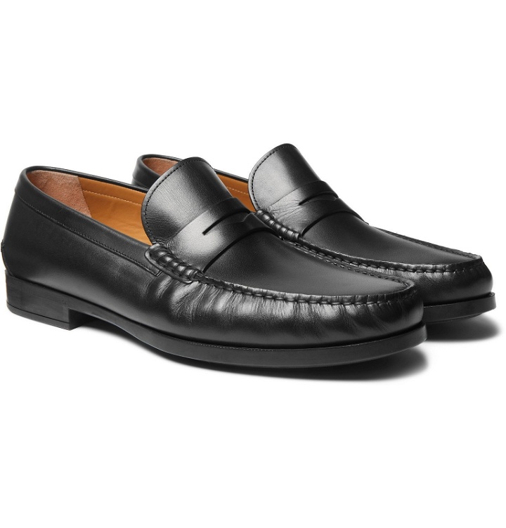 Photo: Hugo Boss - Riviera Leather Penny Loafers - Black