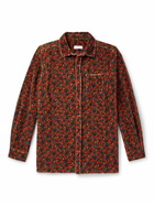 ERL - Cutaway-Collar Floral-Print Cotton-Corduroy Shirt - Red