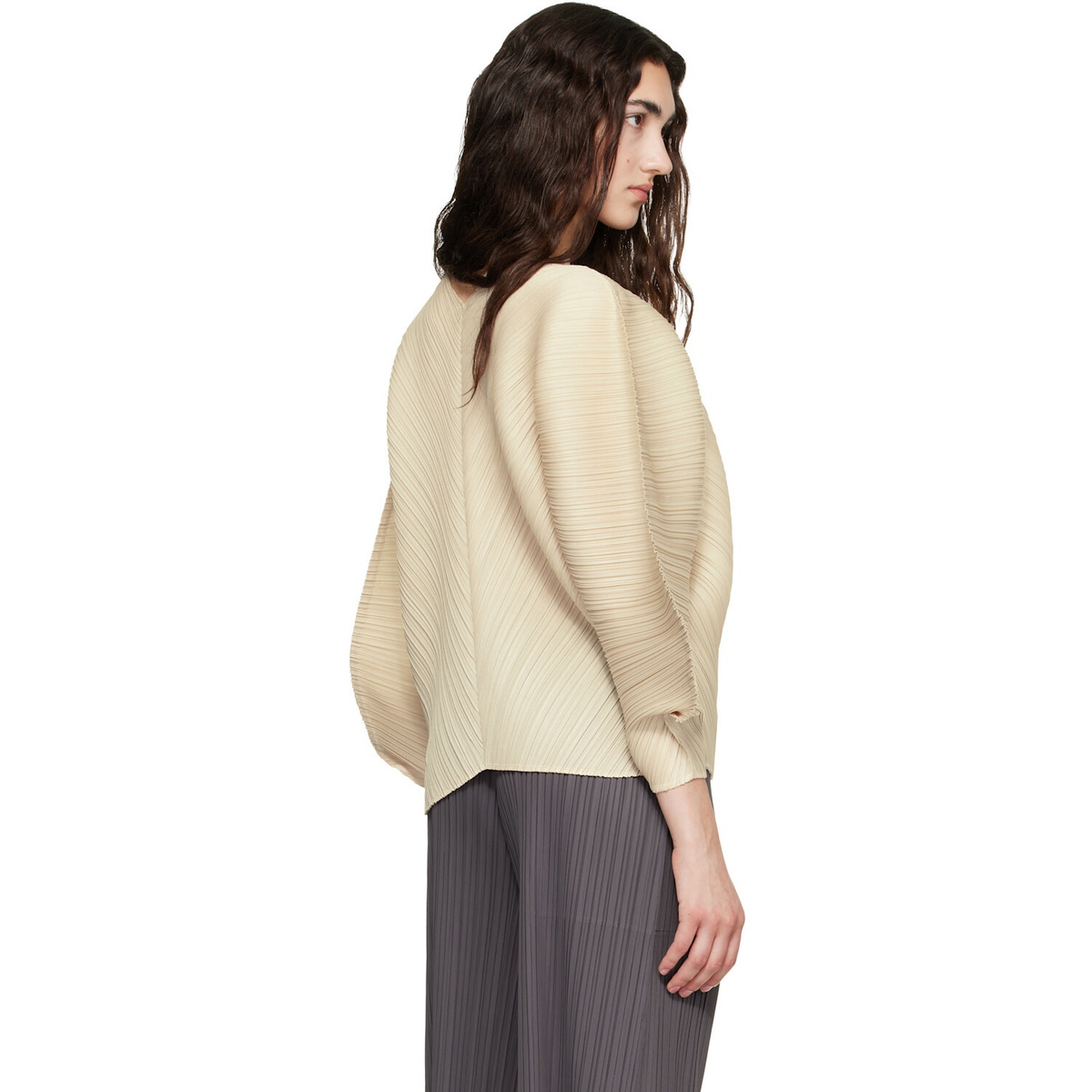 PLEATS PLEASE ISSEY MIYAKE Beige Coast Blouse