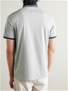 Mr P. - G/FORE Golf Striped Logo-Appliquéd Piqué Polo Shirt - Gray
