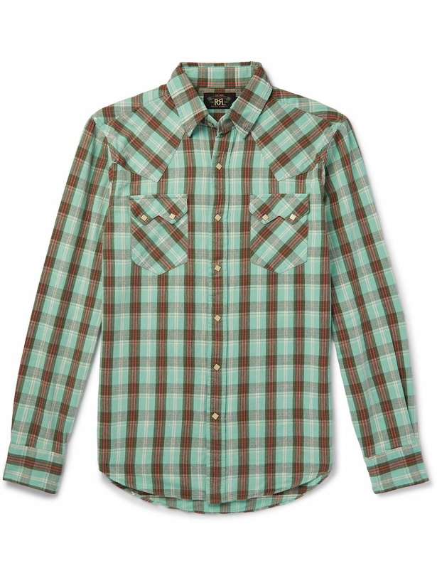 Photo: RRL - Checked Cotton Shirt - Green