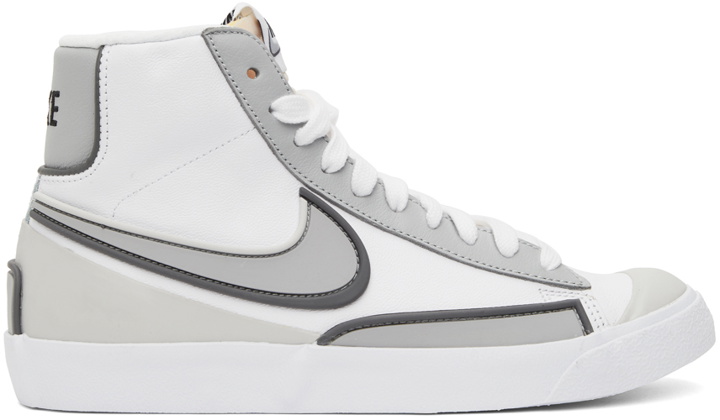 Photo: Nike White & Grey Nike Blazer Mid '77 Infinite Sneakers