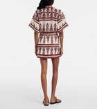 Johanna Ortiz Printed linen wrap skirt