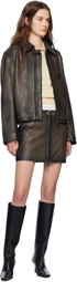 Holzweiler Brown Cia Leather Miniskirt