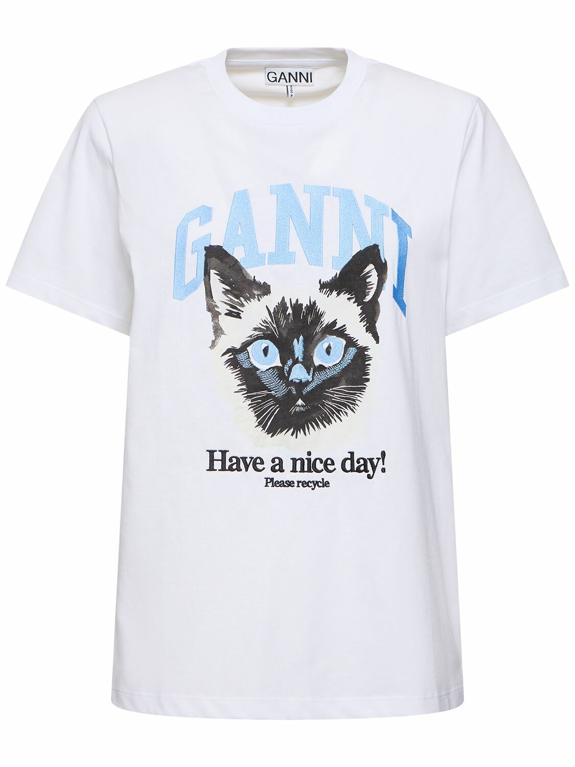GANNI 猫グラフィックT Ganni / ガニー | Future キャットプリント クルーネック T
