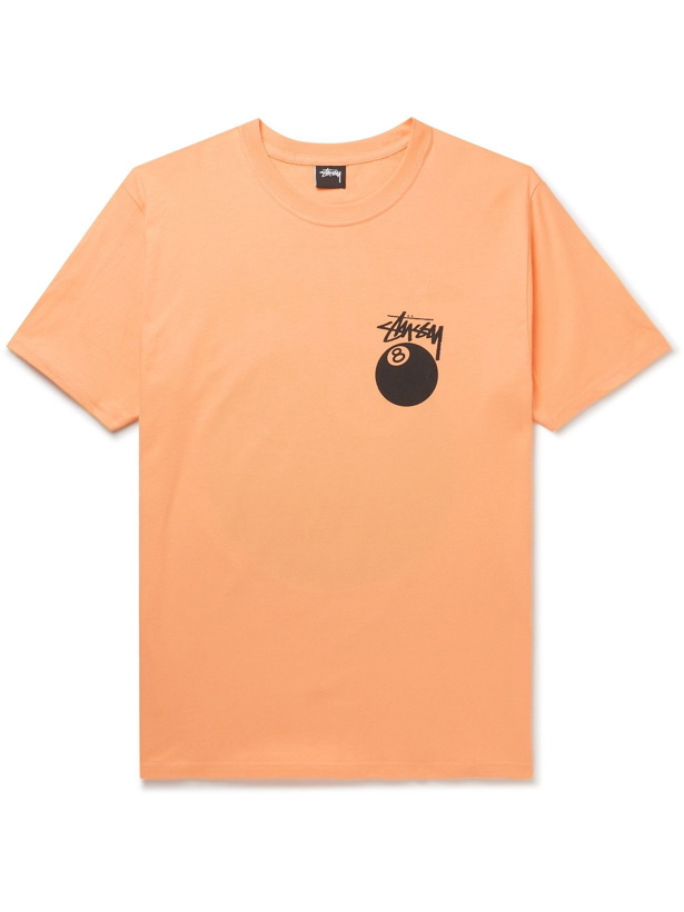 Photo: STÜSSY - Printed Cotton-Jersey T-Shirt - Orange