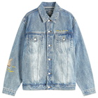 Billionaire Boys Club Men's Duck Embroidered Denim Jacket in Heavy Wash Blue