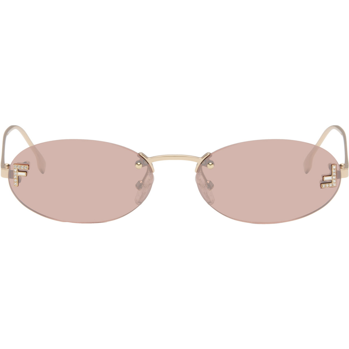Fendi Gold 'Fendi First' Crystal Sunglasses