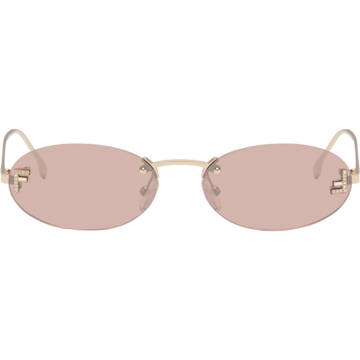 Photo: Fendi Gold 'Fendi First' Crystal Sunglasses