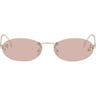 Fendi Gold 'Fendi First' Crystal Sunglasses