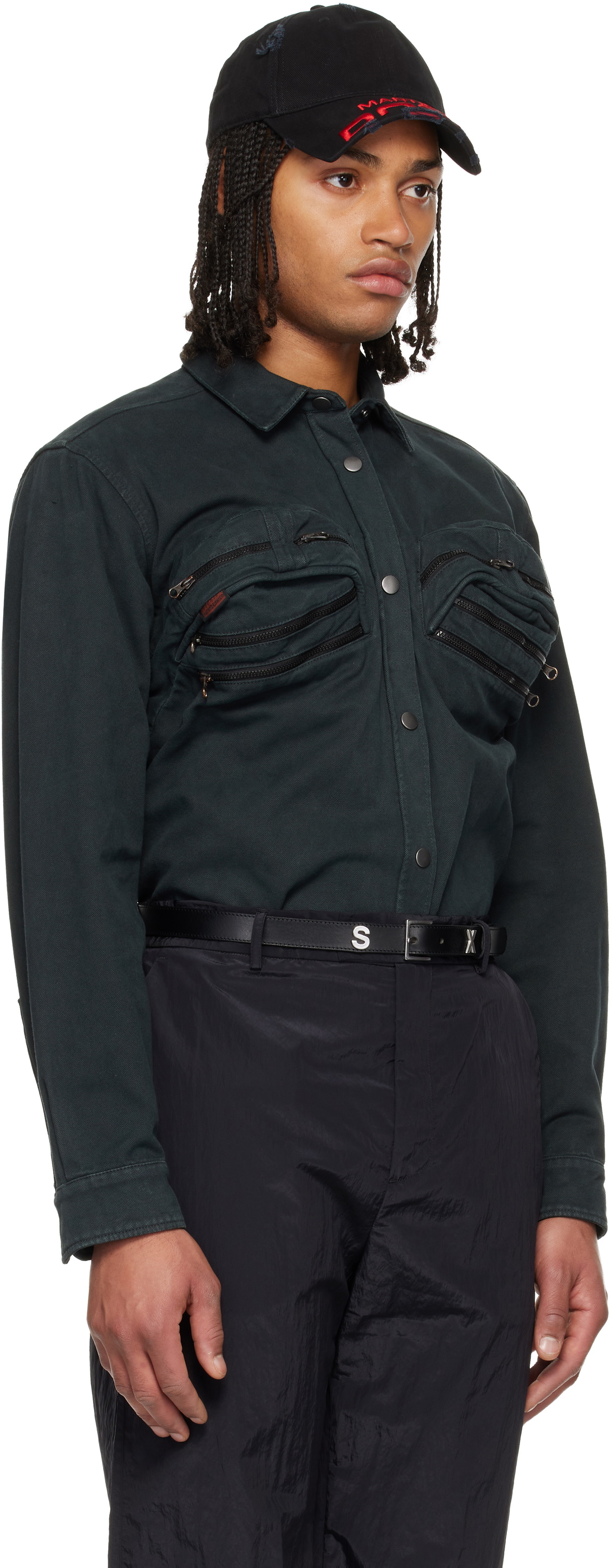 Martine Rose Green Bumbag Shirt