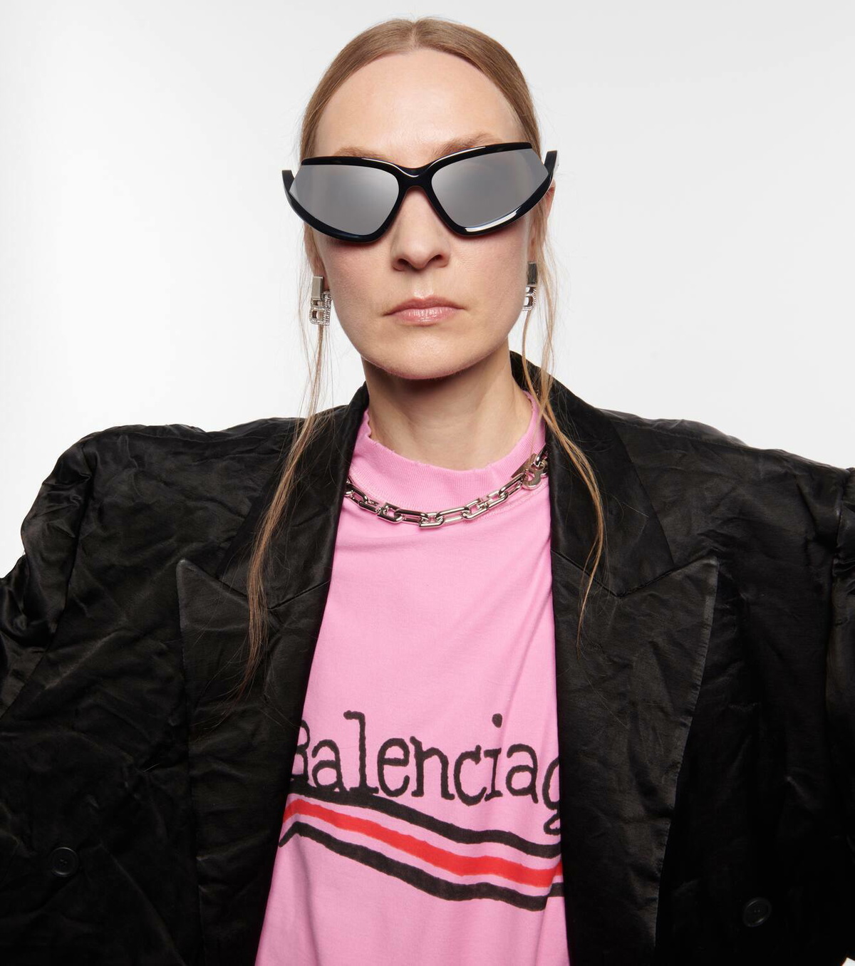 BALENCIAGA FW23 SIDE XPANDER サングラス Side Xpander oval sunglasses in blue - Balenciaga | Mytheresa