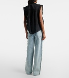 Marant Etoile Maella embroidered fringed straight jeans