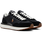 Polo Ralph Lauren Black Train 89 Suede & Mesh Sneakers