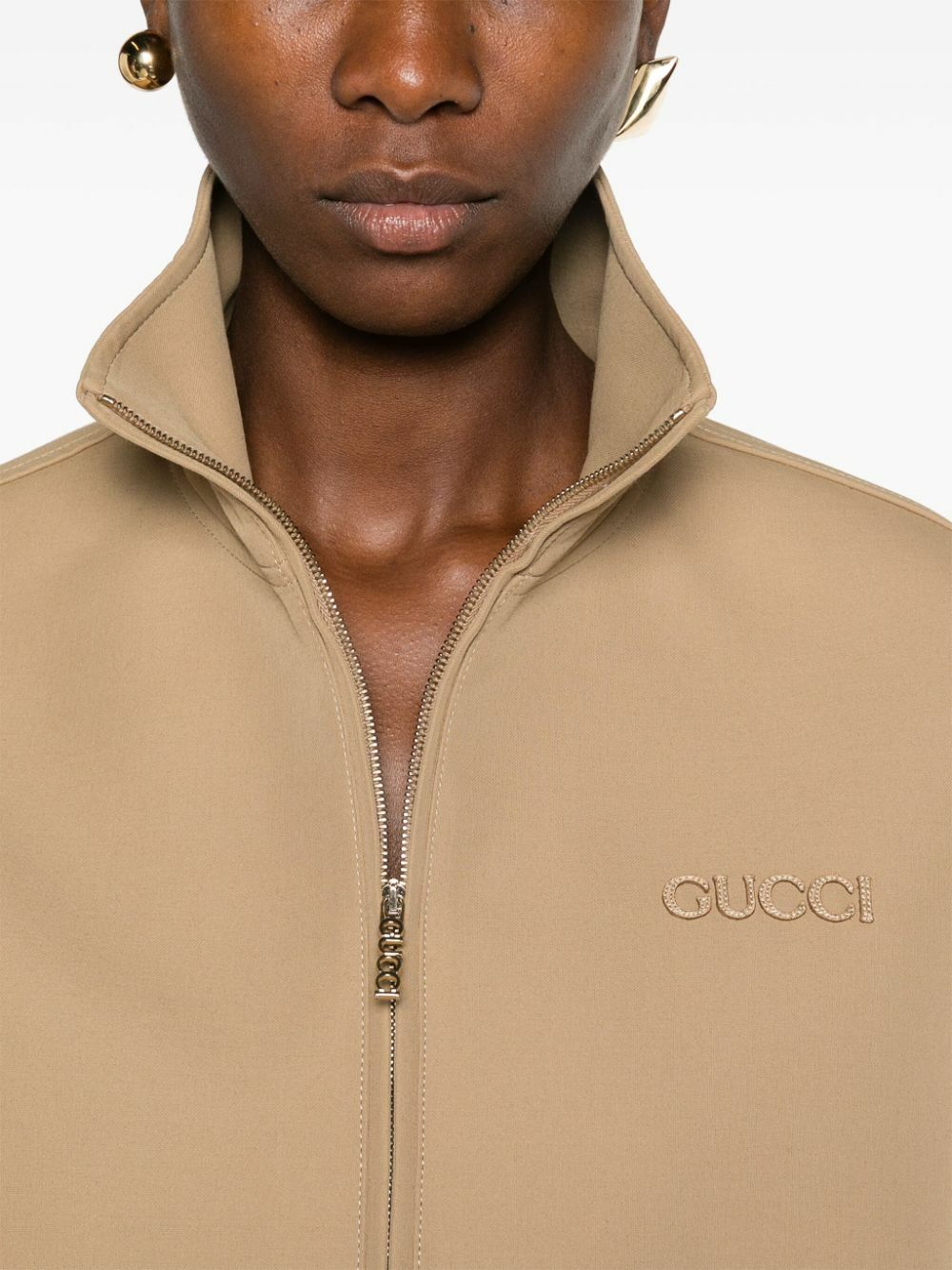 Gucci Beige Gabardine Bomber Jacket Gucci Gucci Beige Gabardine Bomber Jacket Gucci
