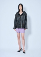 Prada Leather Button-Up Jacket