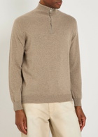 Begg & CO Heriot Half-zip Cashmere Jumper Brown