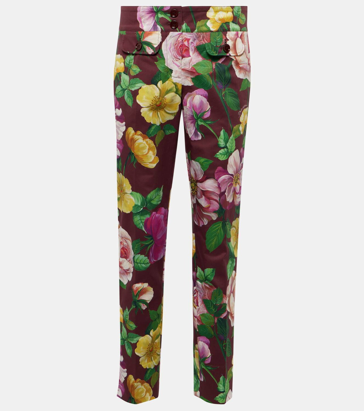 Dolce & Gabbana White Cotton Dress Slim Formal Trouser Pants