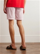 Save Khaki United - Straight-Leg Striped Cotton-Seersucker Shorts - Pink