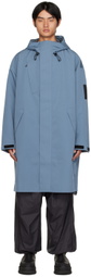 A. A. Spectrum Blue Flowted Rain Coat
