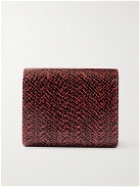 Rapport London - Marlow Snake-Effect Leather Watch Roll - Red