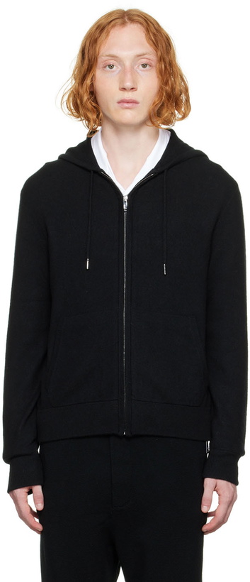 Photo: Ralph Lauren Purple Label Black Wool Zip-Up Hoodie