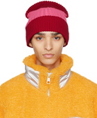 CFCL SSENSE Exclusive Red & Pink Rib Beanie