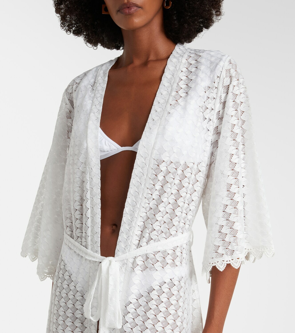 Melissa Odabash Tali scalloped sheer kaftan