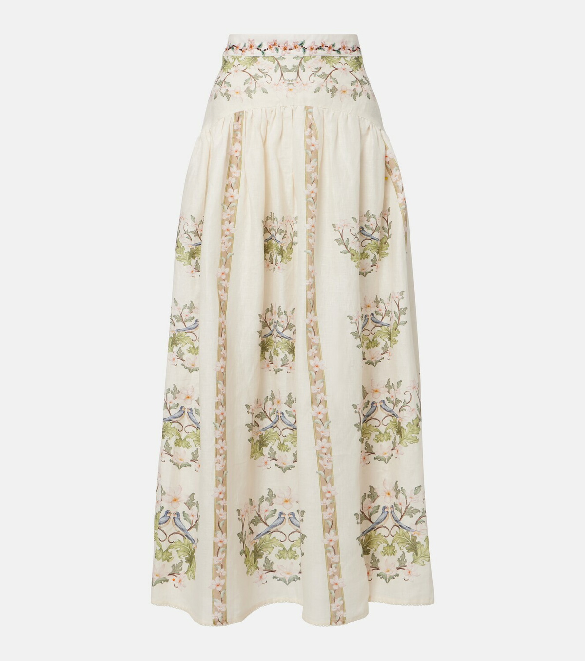 Agua by Agua Bendita Curua floral linen midi skirt