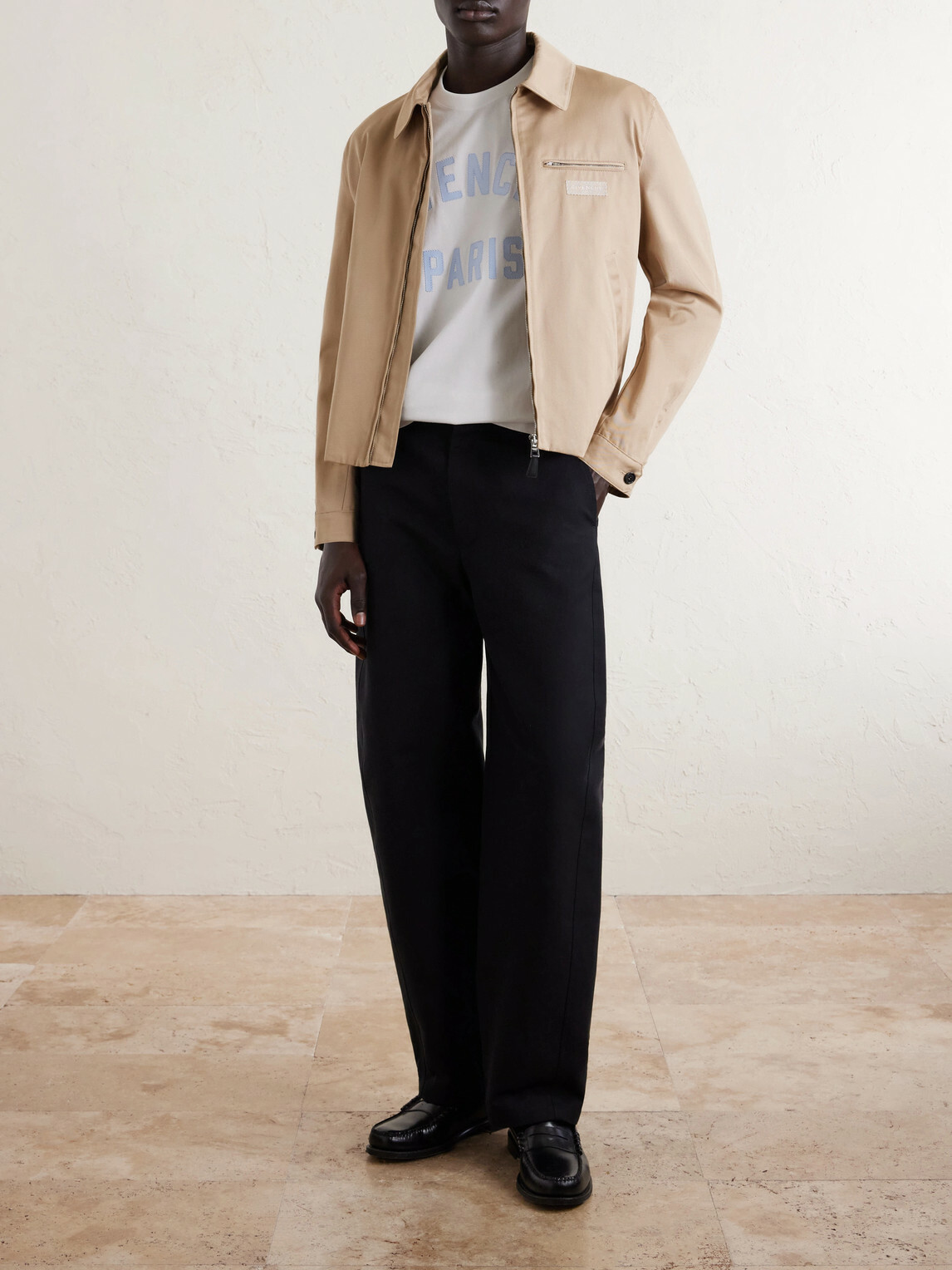 Givenchy - Harrington Logo-Appliquéd Cotton-Twill Jacket - Neutrals