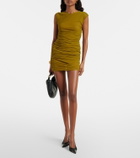 Saint Laurent Ruched tulle jersey minidress