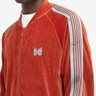 Needles Men's Velour RC Track Jacket in Brick