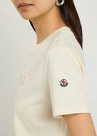 Moncler Logo-appliquéd Cotton T-shirt Cream