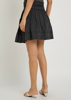 Lemaire Crinkled Cotton-blend Mini Wrap Skirt Dark Grey