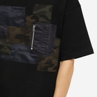 Comme des Garçons Homme Men's Mulit Patch Zip Pocket T-Shirt in Black/Mix