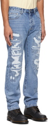 Stolen Girlfriends Club Blue Thread-Bare Loose Jeans