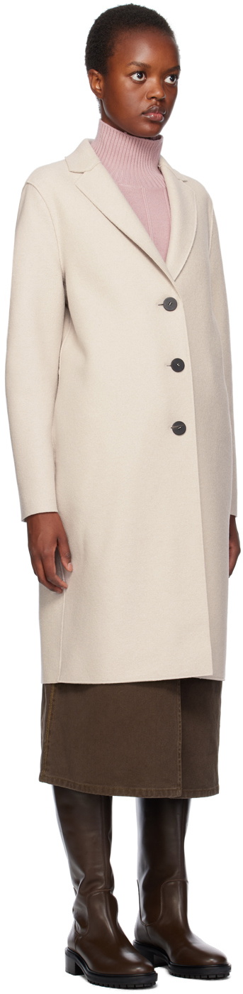 Harris Wharf London Off-White Button Coat