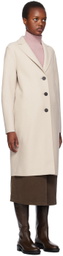 Harris Wharf London Off-White Button Coat
