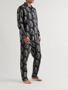 Desmond & Dempsey - Printed Cotton Pyjama Shirt - Black