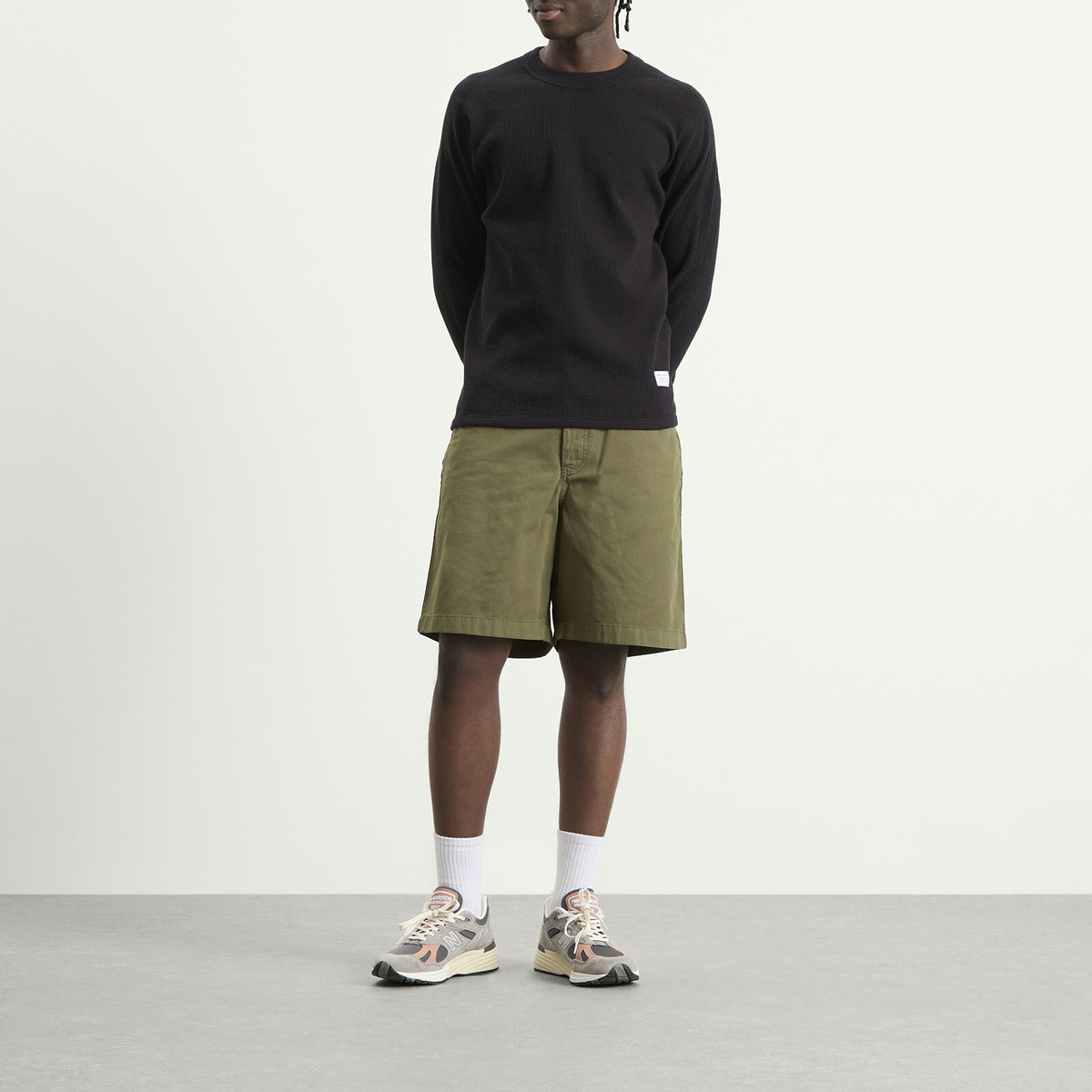 Norse Projects Men's Stevns Military Rib Long Sleeve T-Shirt in Black