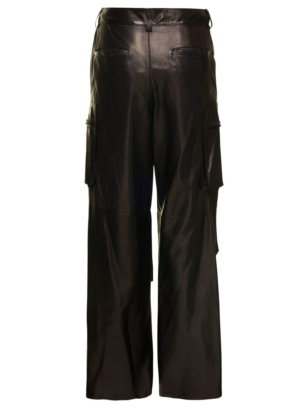 Salvatore Santoro Brown Cargo Pants In Nappa Leather Woman