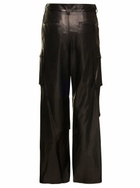 Salvatore Santoro Brown Cargo Pants In Nappa Leather Woman