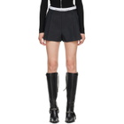 Alexander Wang Black High-Rise Logo Elastic Shorts