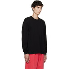 Les Tien Black Heavyweight Binded Neck Classic Long Sleeve T-shirt