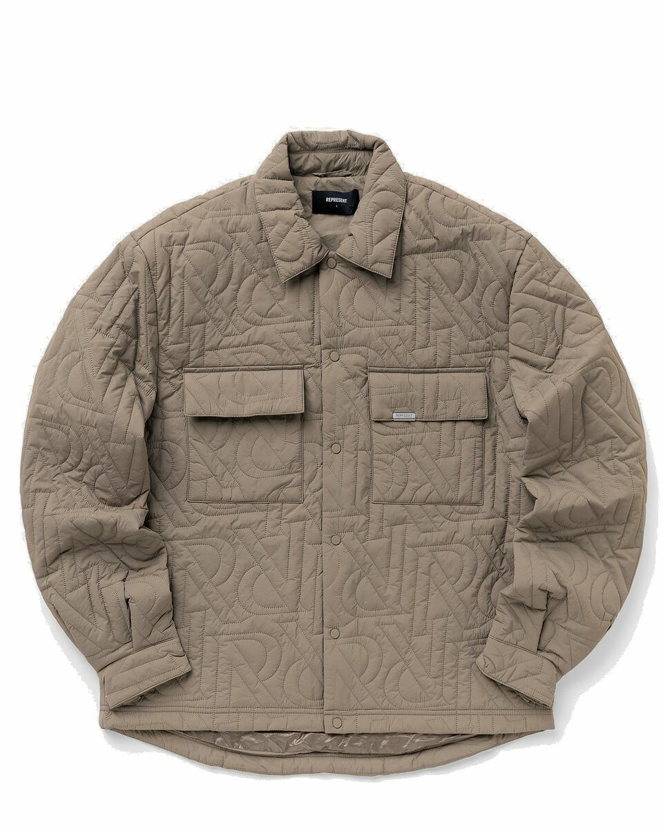 Photo: Represent Initial Quilted Overshirt Brown - Mens - Overshirts