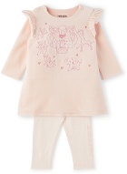 Kenzo Baby Pink Tiger Dress & Leggings Set