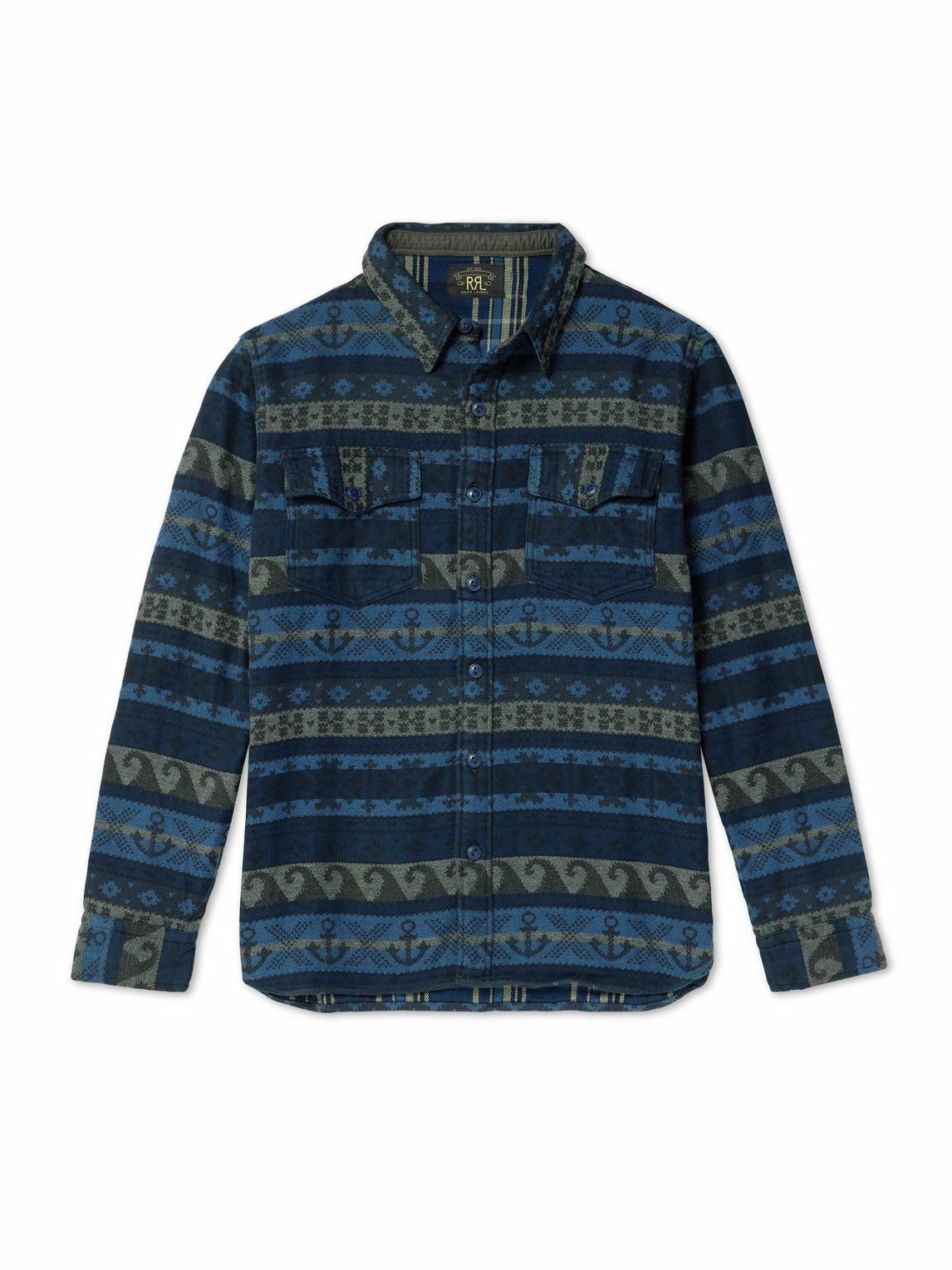 トップス RRL Flannel shirt RRL - Buffalo-Checked Cotton and Linen-Blend Flannel Shirt