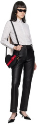 Ernest W. Baker Black Straight-Fit Leather Pants